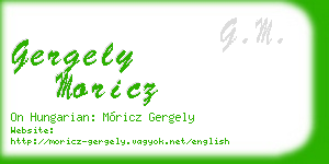 gergely moricz business card